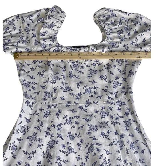 Polo Ralph Lauren Ruffled Floral Linen Off-Shoulder Dress Sz 6 - Picture 4 of 12